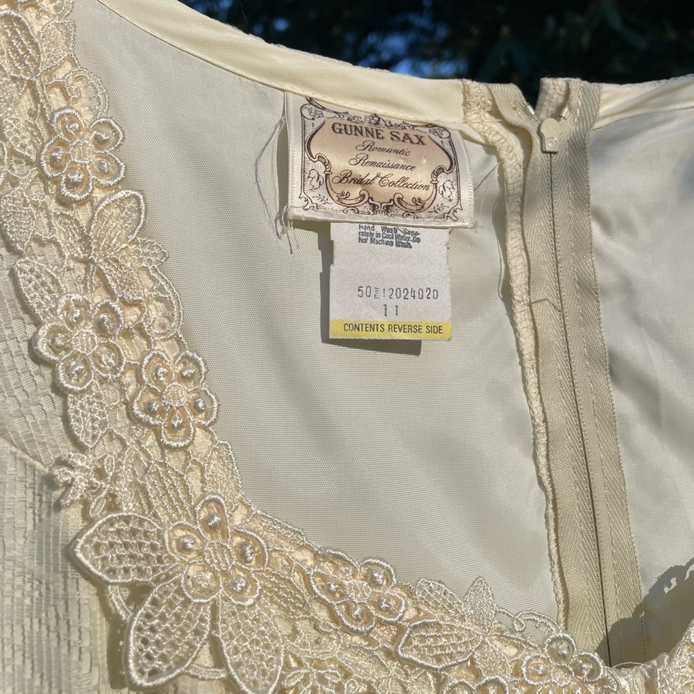 VTG 70s Gunne Sax Romantic Renaissance Bridal Collection Lace Wedding Dress sz11 - Picture 6 of 15